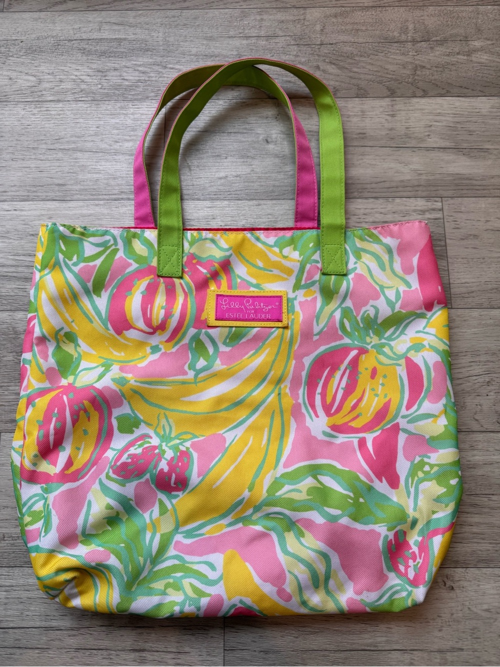 Lilly Pulitzer Pink, Yellow & Green Tropical Fruit Tote